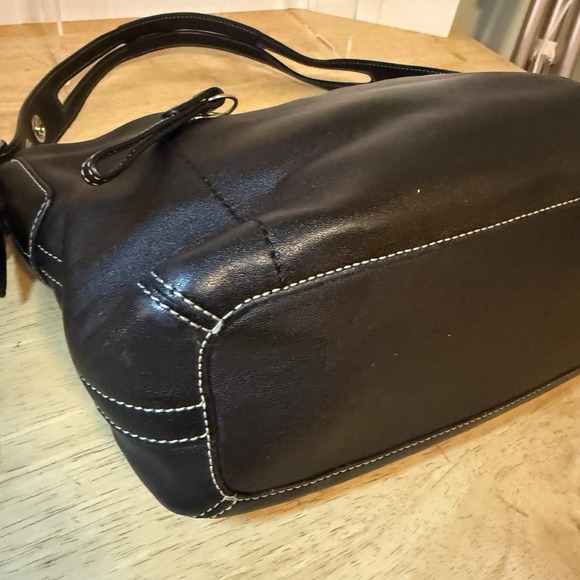 Vintage COACH 1417 Black Leather East West Legacy Shoulder Bag Tassel Silver - Picture 12 of 16